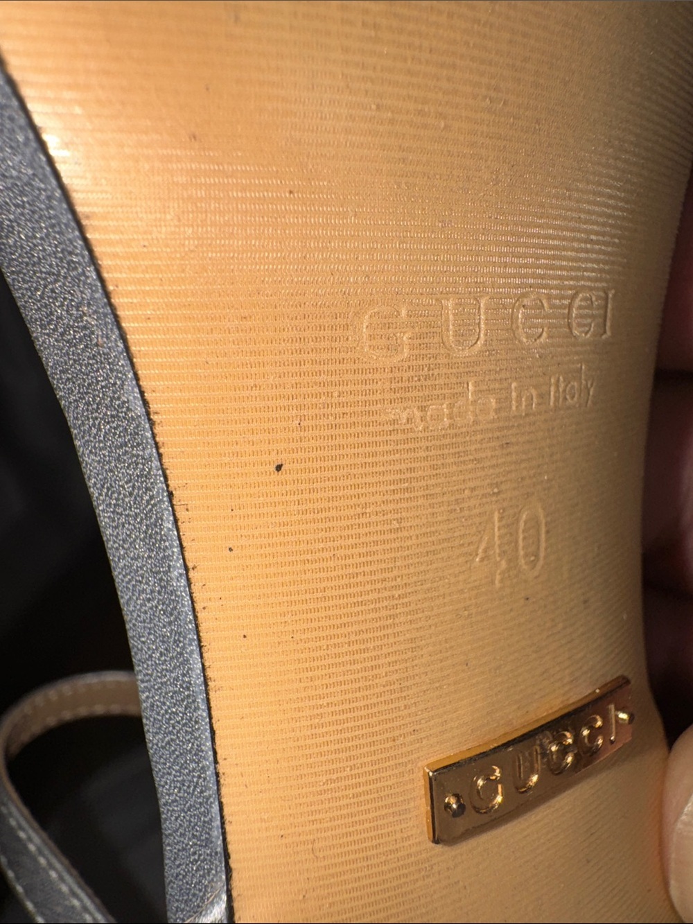 Gucci Silver Leather Slingback Heels with Gold Horsebit🔥New! Size: 40 eur! - Picture 10 of 13